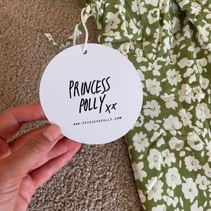 Green and white Princess Polly dress with tags